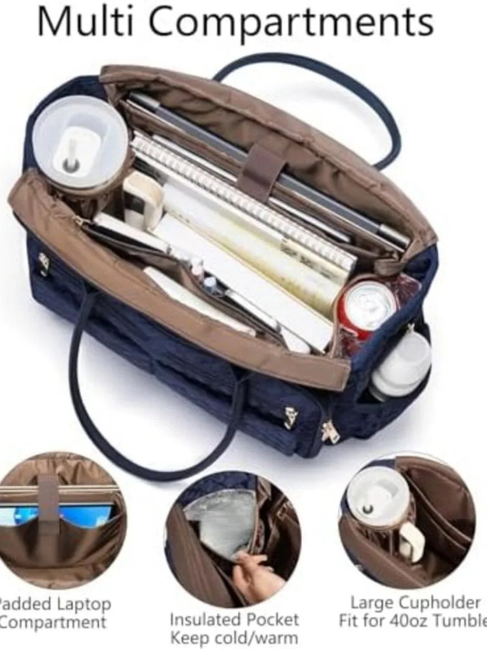 Stylish Teacher Tote Bag for Women, 15.6